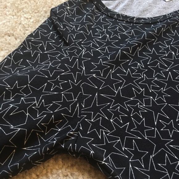 LuLaRoe Julia Dress black with white star print - Picture 7 of 11